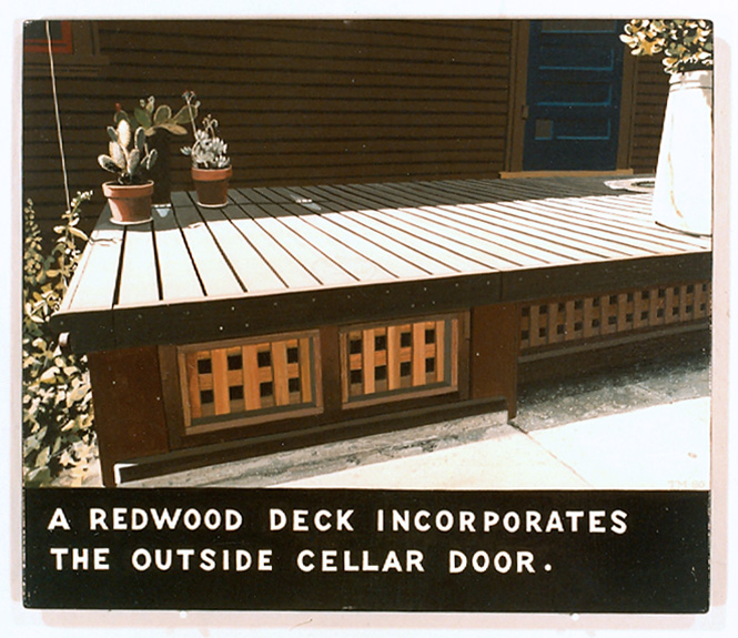 Redwood deck door